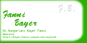 fanni bayer business card